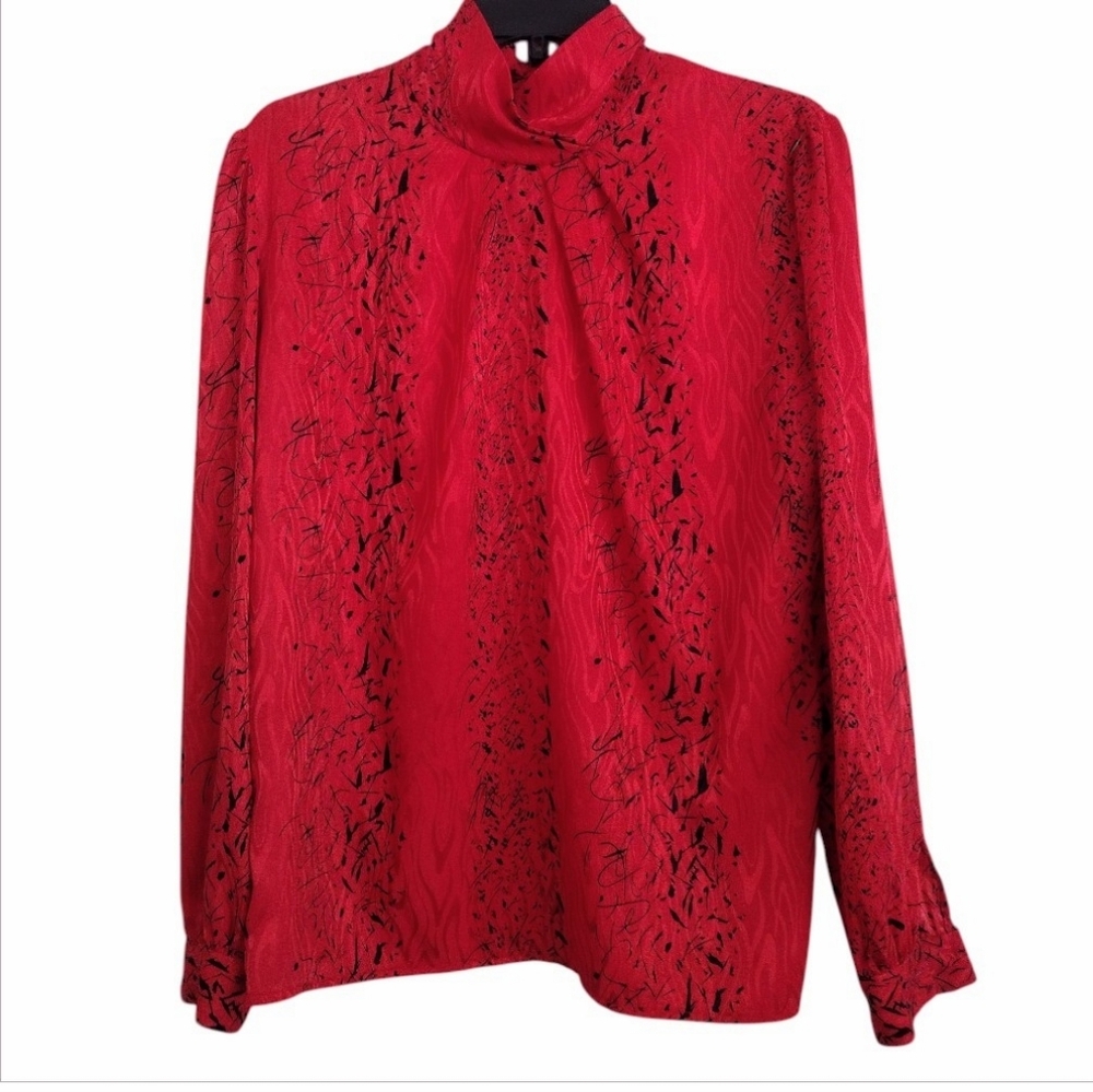 Nordstrom Town Square Vintage Elegant Red Women's Top Size 14
